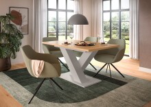 Kulissen-Esstisch >Motion< ausziehbar, Kaschmir/Artisan Eiche Dekor - 150-190x76x90cm (BxHxT)