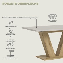 Kulissen-Esstisch >Motion< ausziehbar, Artisan Eiche Dekor/Kaschmir - 150-190x76x90cm (BxHxT)