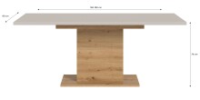 Kulissen-Esstisch >Motion< ausziehbar, Artisan Eiche Dekor/Kaschmir - 150-190x76x90cm (BxHxT)