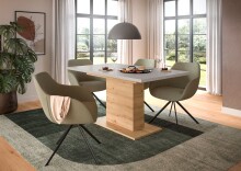 Kulissen-Esstisch >Motion< ausziehbar, Artisan Eiche Dekor/Kaschmir - 150-190x76x90cm (BxHxT)