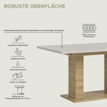 Kulissen-Esstisch >Motion< ausziehbar, Artisan Eiche Dekor/Kaschmir - 150-190x76x90cm (BxHxT)