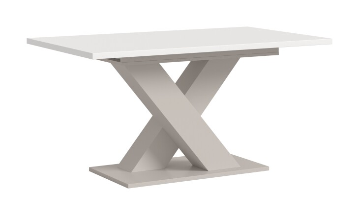 Kulissen-Esstisch >Motion< ausziehbar, Kaschmir/Weiß - 150-190x76x90cm (BxHxT)
