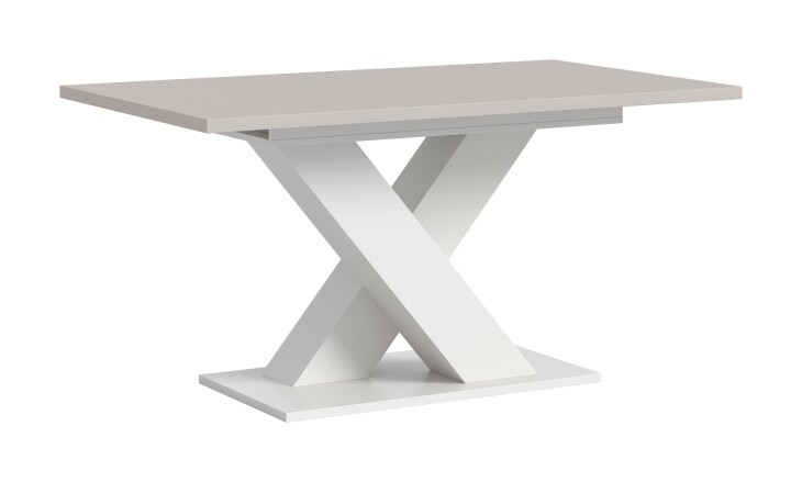 Kulissen-Esstisch >Motion< ausziehbar, Weiß/Kaschmir - 150-190x76x90cm (BxHxT)