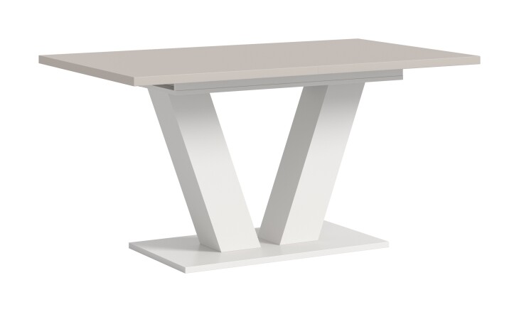 Kulissen-Esstisch >Motion< ausziehbar, Weiß/Kaschmir - 150-190x76x90cm (BxHxT)