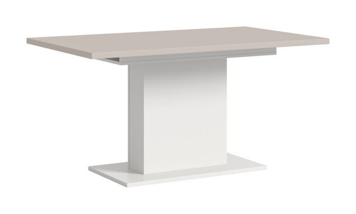 Kulissen-Esstisch >Motion< ausziehbar, Weiß/Kaschmir - 150-190x76x90cm (BxHxT)
