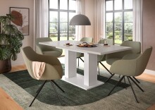 Kulissen-Esstisch >Motion< ausziehbar, Weiß/Kaschmir - 150-190x76x90cm (BxHxT)