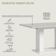 Kulissen-Esstisch >Motion< ausziehbar, Weiß/Kaschmir - 150-190x76x90cm (BxHxT)