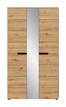Garderobenschrank >Canu< in Basalt grau/Artisan Eiche Dekor - 105x190x37 (BxHxT)