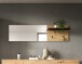 Garderobenpaneel >Canu< in Basalt / Spiegel / Eiche Dekor - 150x40x22cm (BxHxT)