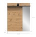 Garderobenpaneel >Canu< in Basalt / Spiegel / Eiche Dekor - 120x147x29cm (BxHxT)
