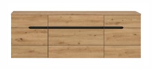Garderobenschrank >Canu< in Basalt grau/Artisan Eiche Dekor - 176x60x37 (BxHxT)