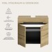 Waschbeckenunterschrank >Canu< in Basalt /Artisan Eiche Dekor - 63x55x34 (BxHxT)