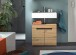 Waschbeckenunterschrank >Canu< in Basalt /Artisan Eiche Dekor - 63x55x34 (BxHxT)