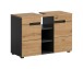 Waschbeckenunterschrank >Canu< in Basalt /Artisan Eiche Dekor - 80x55x34 (BxHxT)