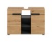 Waschbeckenunterschrank >Canu< in Basalt /Artisan Eiche Dekor - 80x55x34 (BxHxT)