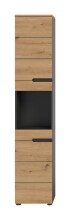 Hochschrank >Canu< in Basalt grau/Artisan Eiche Nachbildung - 38x193x34 (BxHxT)
