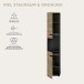 Hochschrank >Canu< in Basalt grau/Artisan Eiche Nachbildung - 38x193x34 (BxHxT)