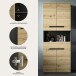 Hochschrank >Canu< in Basalt grau/Artisan Eiche Nachbildung - 76x193x34 (BxHxT)