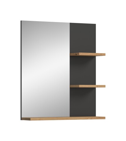 Spiegel >Canu< in Basalt /Spiegel / Artisan Eiche Dekor - 63x73x16cm (BxHxT)