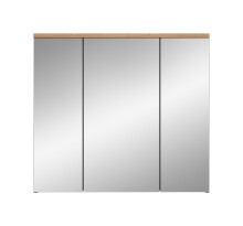 Badezimmerspiegelschrank >Canu< Basalt, Spiegel, Eiche Dekor - 80x73x21 (BxHxT)
