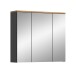 Badezimmerspiegelschrank >Canu< Basalt, Spiegel, Eiche Dekor - 80x73x21 (BxHxT)
