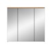 Badezimmerspiegelschrank >Canu< Basalt, Spiegel, Eiche Dekor - 80x73x21 (BxHxT)