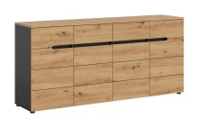 Kommode >Canu< in Basalt grau/Artisan Eiche...