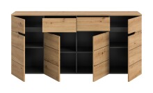 Kommode >Canu< in Basalt grau/Artisan Eiche Nachbildung - 173x81x41cm (BxHxT)