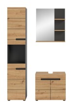 Badezimmer-Set >Canu< in Basalt grau/Artisan Eiche Dekor - 116x193x34cm (BxHxT)