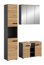 Badezimmer-Set >Canu< in Basalt grau/Artisan Eiche...