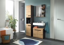 Badezimmer-Set >Canu< in Basalt grau/Artisan Eiche...