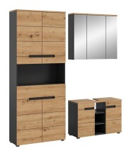 Badezimmer-Set >Canu< in Basalt grau/Artisan Eiche...