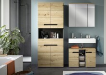 Badezimmer-Set >Canu< in Basalt grau/Artisan Eiche Dekor - 171x193x34cm (BxHxT)