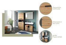 Badezimmer-Set >Canu< in Basalt grau/Artisan Eiche Dekor - 171x193x34cm (BxHxT)