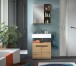 Badezimmer-Set >Canu< in Basalt grau/Artisan Eiche Dekor - 63x193x34cm (BxHxT)