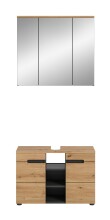 Badezimmer-Set >Canu< in Basalt grau/Artisan Eiche Dekor - 80x193x34cm (BxHxT)