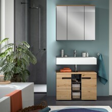 Badezimmer-Set >Canu< in Basalt grau/Artisan Eiche Dekor - 80x193x34cm (BxHxT)