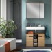 Badezimmer-Set >Canu< in Basalt grau/Artisan Eiche Dekor - 80x193x34cm (BxHxT)