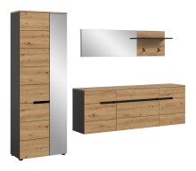 Garderoben-Set >Canu< in Basalt grau/Artisan Eiche...