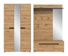 Garderoben-Set >Canu< in Basalt grau/Artisan Eiche Dekor - 240x190x37cm (BxHxT)