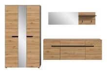 Garderoben-Set >Canu< in Basalt grau/Artisan Eiche Dekor - 296x190x37cm (BxHxT)