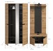 Garderoben-Set >Canu< in Basalt grau/Artisan Eiche Dekor - 200x190x37cm (BxHxT)