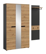 Garderoben-Set >Canu< in Basalt grau/Artisan Eiche...