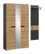 Garderoben-Set >Canu< in Basalt grau/Artisan Eiche Dekor - 165x190x37cm (BxHxT)
