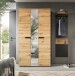 Garderoben-Set >Canu< in Basalt grau/Artisan Eiche Dekor - 165x190x37cm (BxHxT)