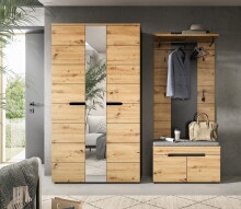 Garderoben-Set >Canu< in Basalt grau/Artisan Eiche Dekor - 200x190x37cm (BxHxT)