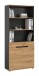 Aktenregal >Canu< in Basalt grau/Artisan Eiche Nachbildung - 80x189x37cm (BxHxT)