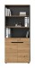 Aktenregal >Canu< in Basalt grau/Artisan Eiche Nachbildung - 80x189x37cm (BxHxT)
