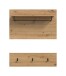 Garderobenpaneel >Canu< in Artisan Eiche Nachbildung - 80x73x27cm (BxHxT)