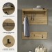 Garderobenpaneel >Canu< in Artisan Eiche Nachbildung - 80x73x27cm (BxHxT)